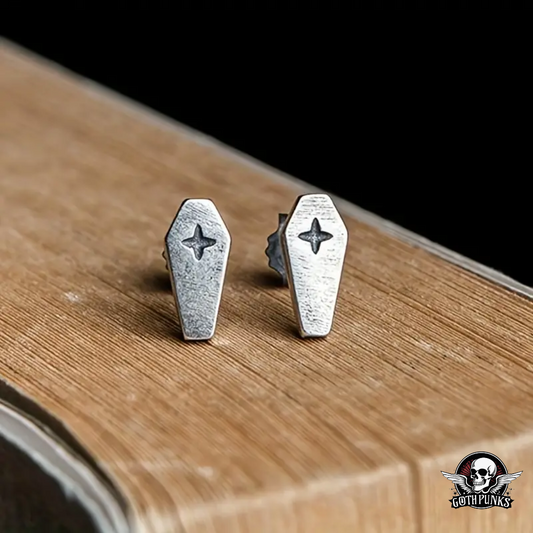 Coffin Cross Stud Earrings