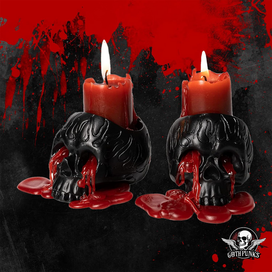 Macabre Meltdown Skull Candles