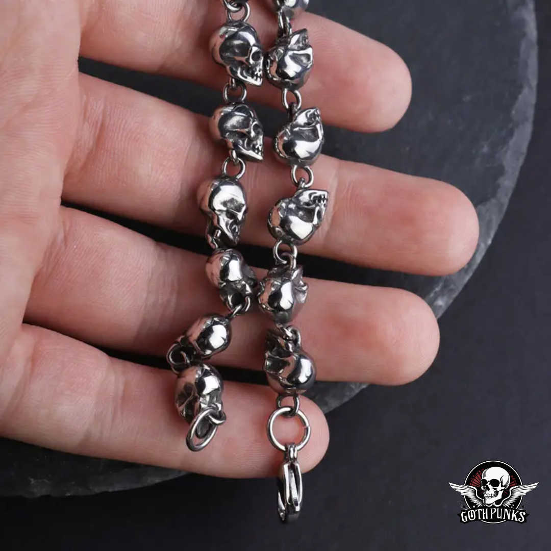 Skull Link Chain Bracelet